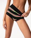 Culotte rigata variante nero fucsia