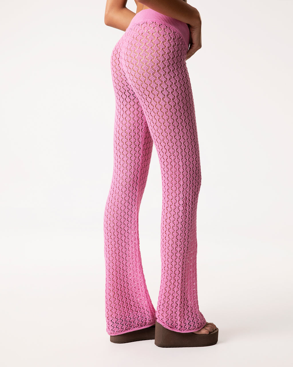 Pantalone rete rosa