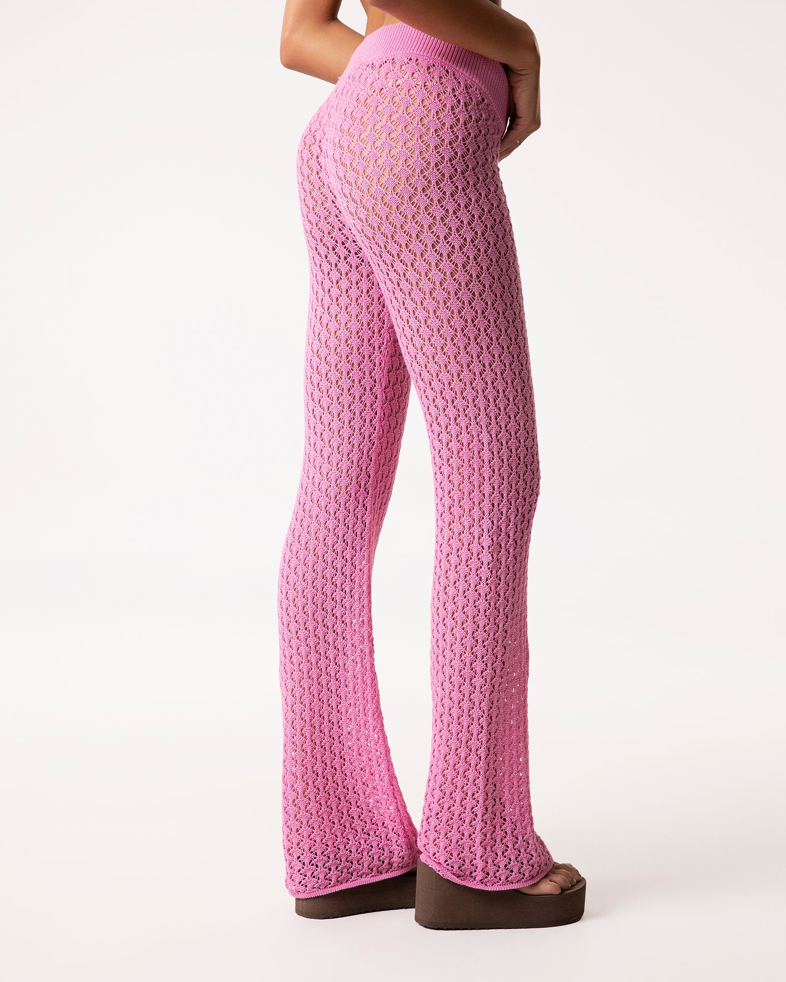 Pantalone rete rosa