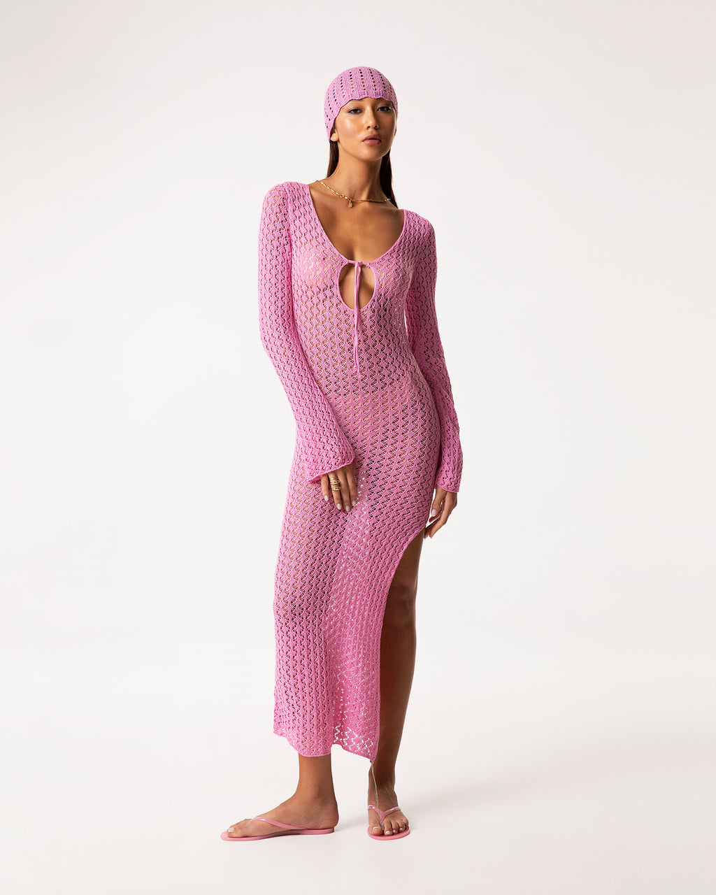 Vestito rete rosa